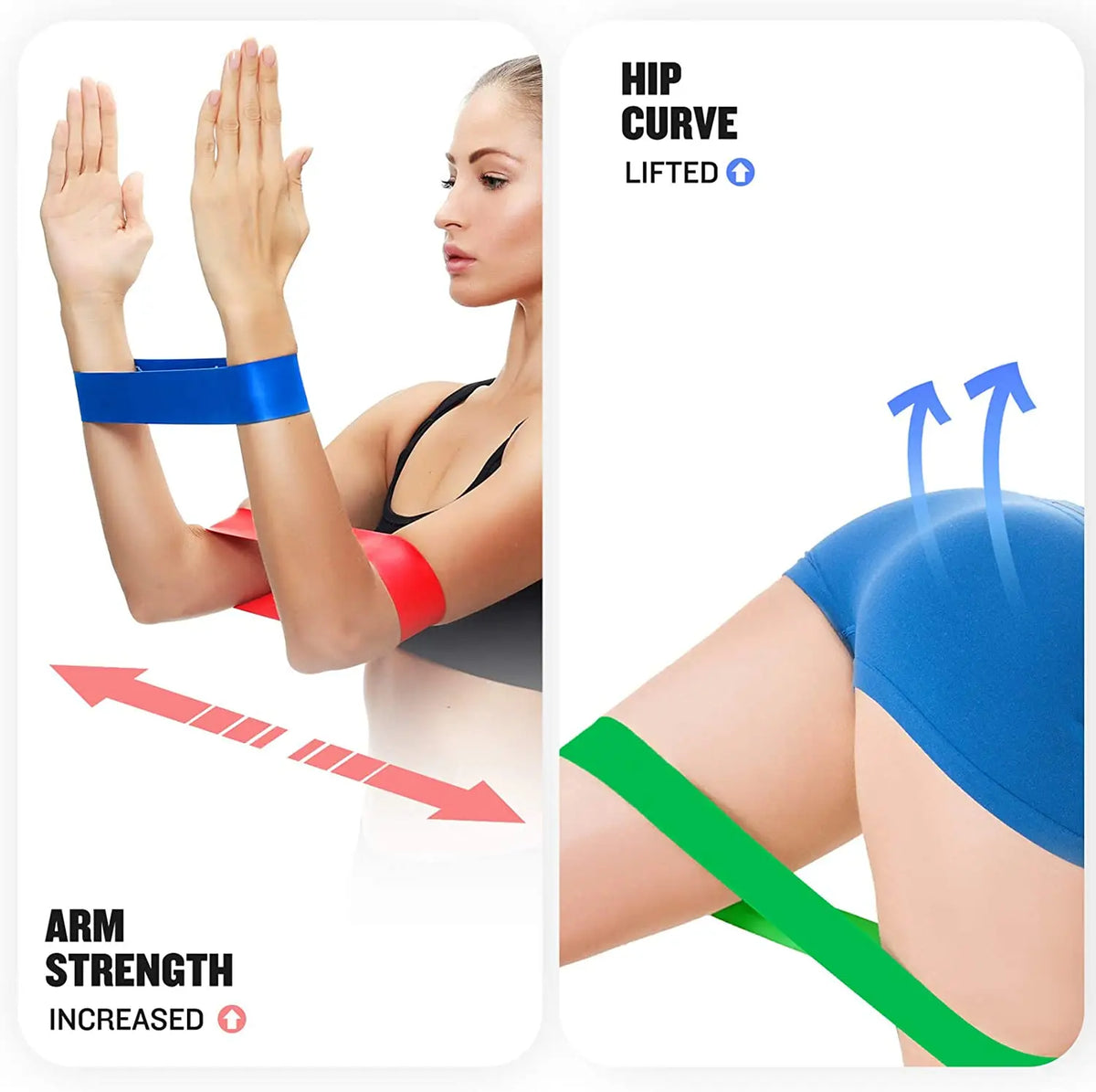 Resistance Bands Set (5 Stuks) – Fitness Elastieken – Booty Bands – Thuis Workout – Krachttraining & Yoga – 5 Weerstandsniveaus