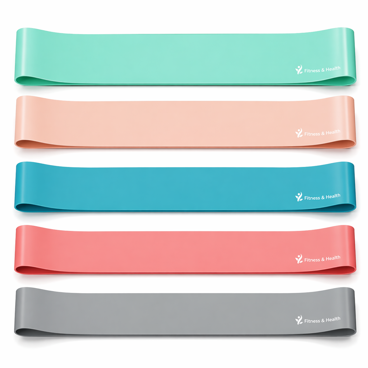 Resistance Bands Set (5 Stuks) – Fitness Elastieken – Booty Bands – Thuis Workout – Krachttraining & Yoga – 5 Weerstandsniveaus